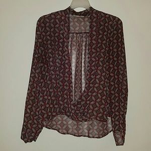 Chiffon Open Front Blouse